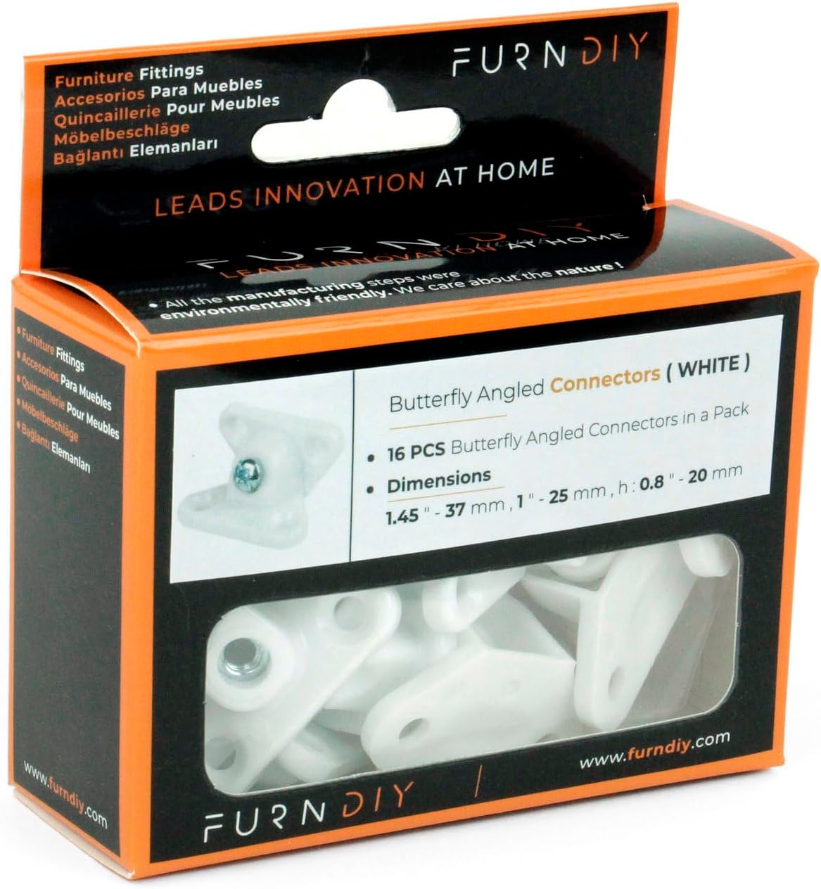 Butterfly Angled Connector - Corner Bracket (8 pair)