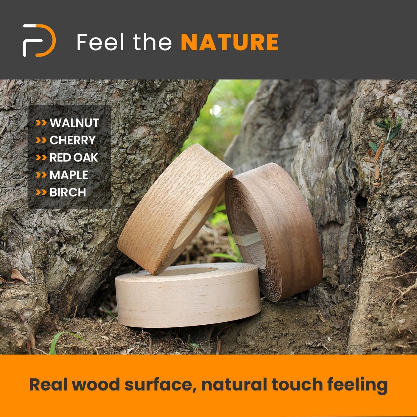 Roll of Pre-Glued Birch Veneer Edgebanding - Real Wood Edgebanding (Birch)