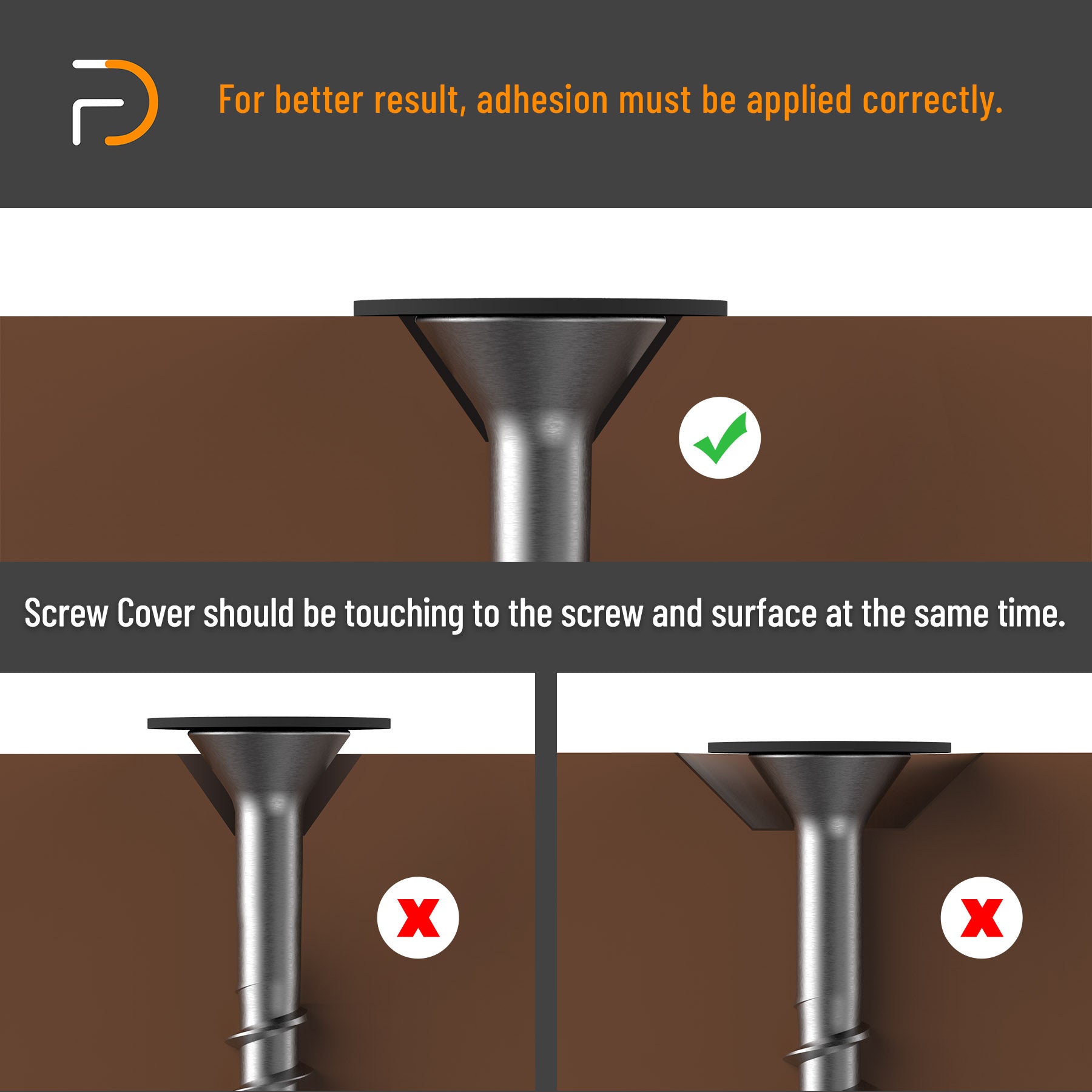Furndiy Self-Adhesive Screw Cover Caps (Maple)