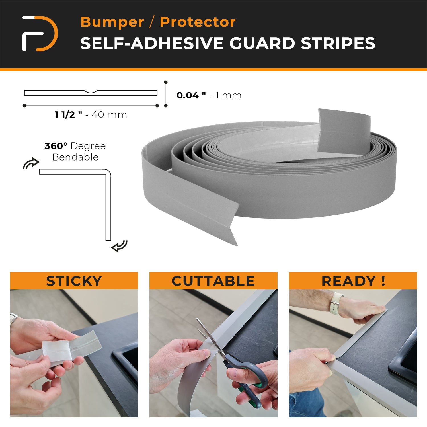 DIY Guard Stripe Tape, Self-adhesive Wall Corner Bumper, Wall Molding Trim, Edge Protector