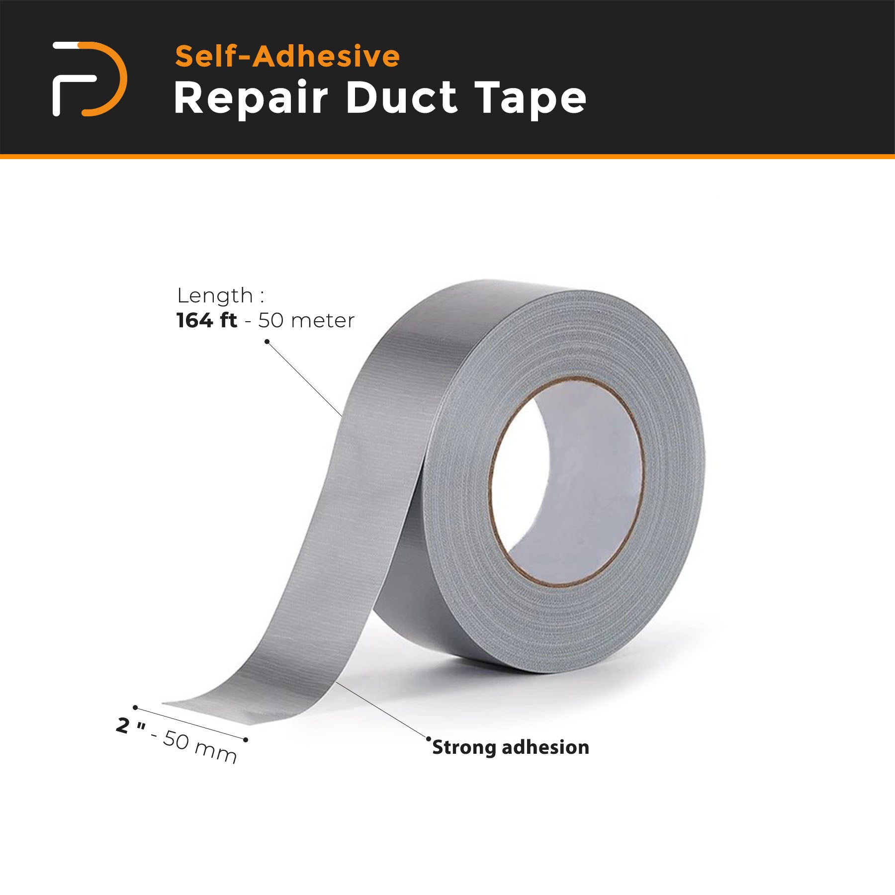 Furndiy Duct Tape, Heavy Duty Repair Tape, High Temperature Sealing, Patching HVAC, Insulation, Airproof