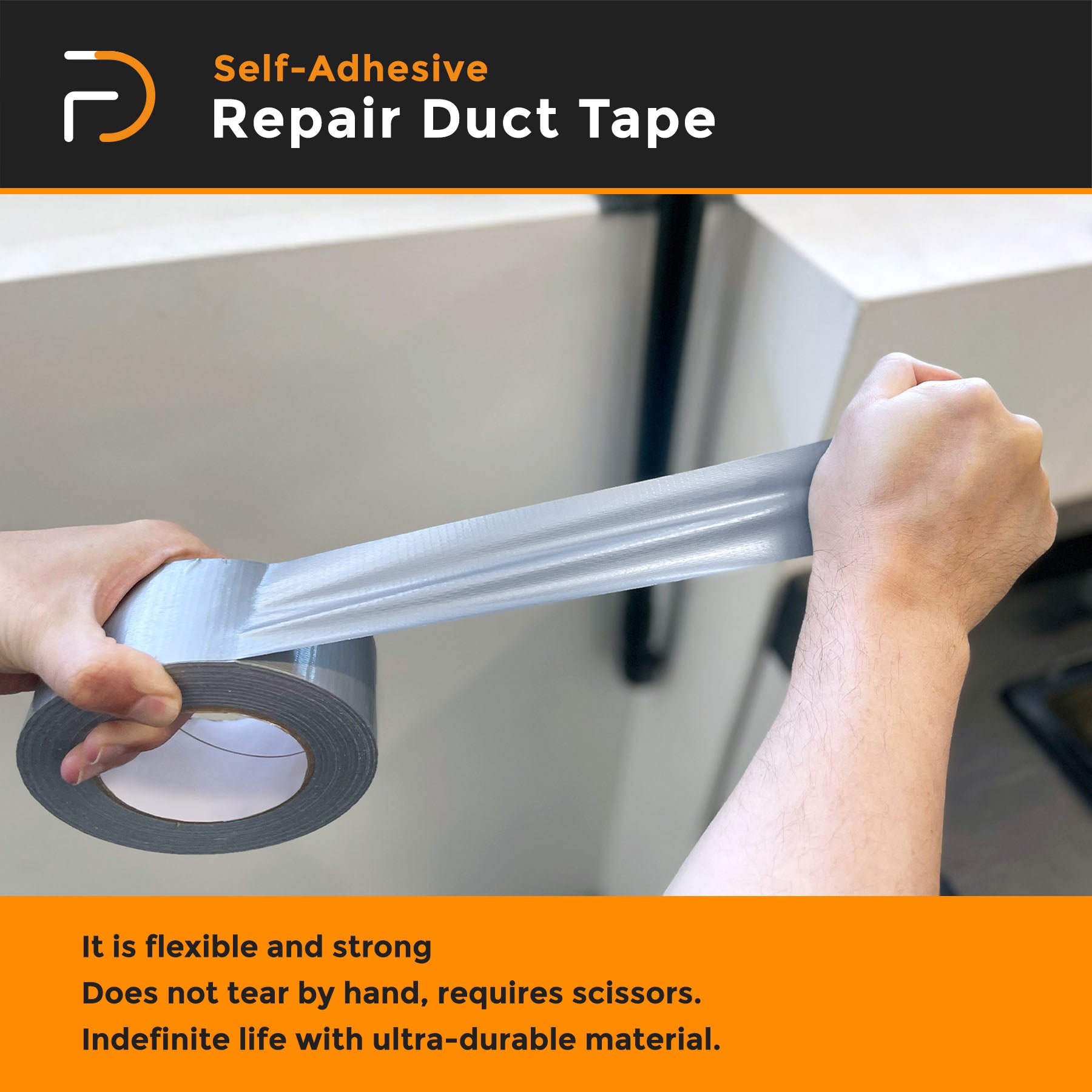 Furndiy Duct Tape, Heavy Duty Repair Tape, High Temperature Sealing, Patching HVAC, Insulation, Airproof
