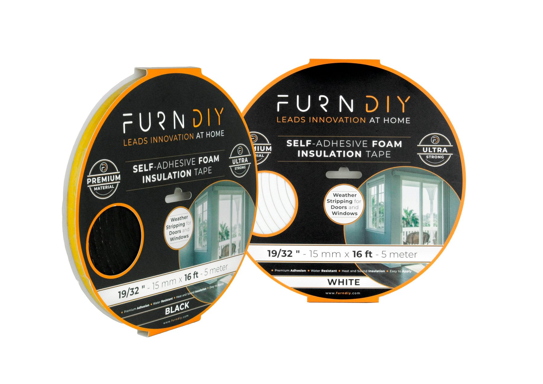 Furndiy Insulation Tape, Weather Stripping Door Seal Strip for Doors and Windows, Sound Proof Door Seal, Weatherstrip, Air Conditioning Seal Strip