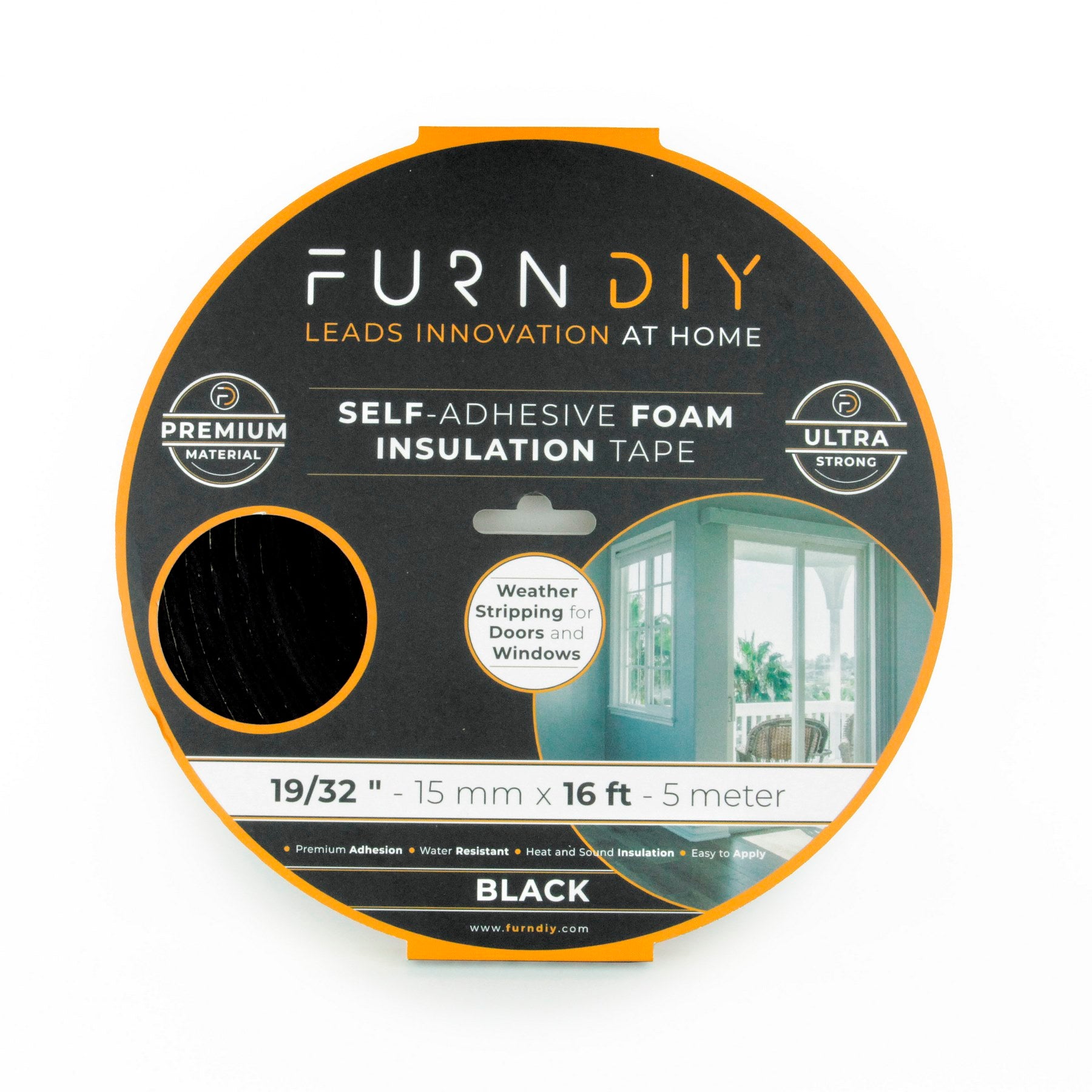 Furndiy Insulation Tape, Weather Stripping Door Seal Strip for Doors and Windows, Sound Proof Door Seal, Weatherstrip, Air Conditioning Seal Strip