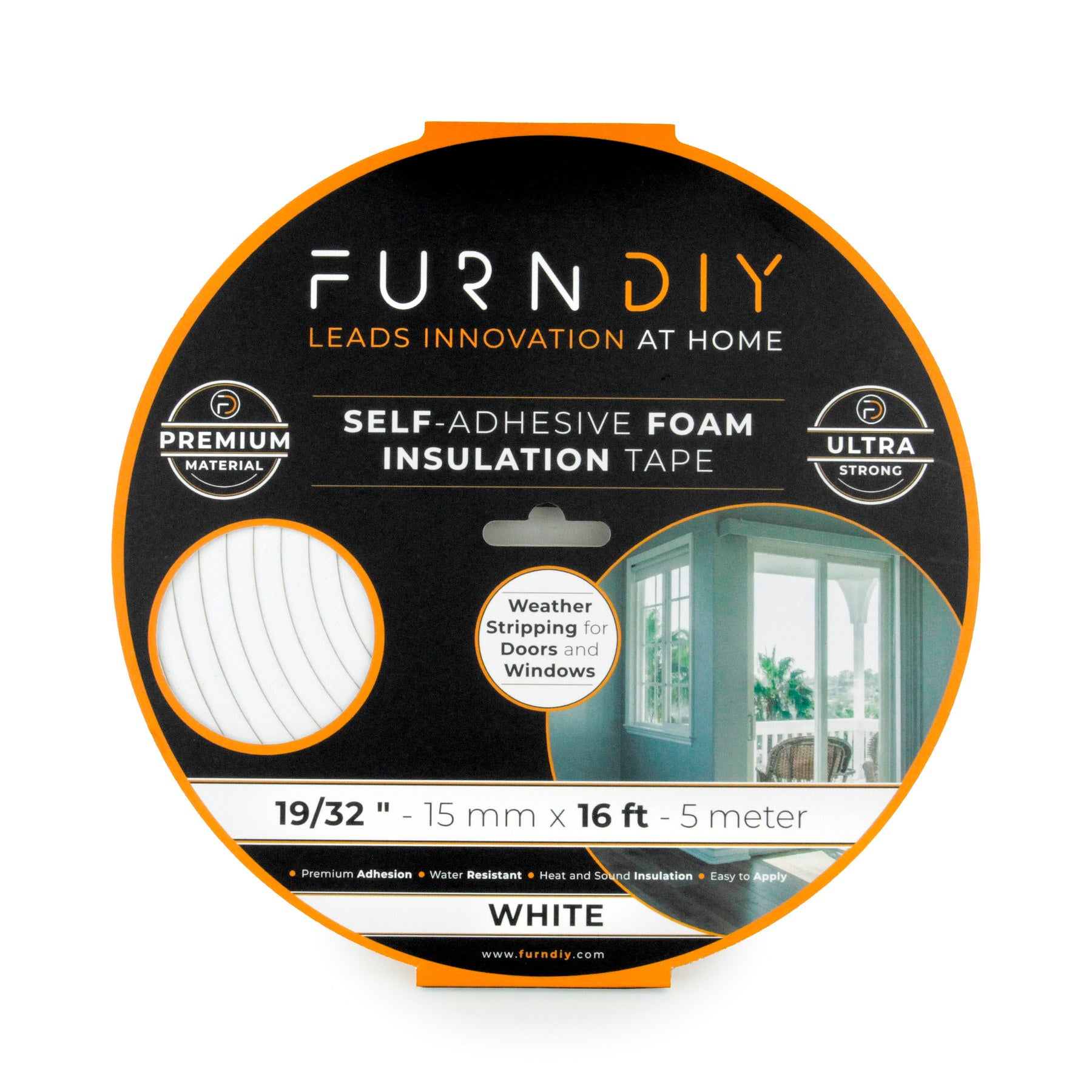 Furndiy Insulation Tape, Weather Stripping Door Seal Strip for Doors and Windows, Sound Proof Door Seal, Weatherstrip, Air Conditioning Seal Strip