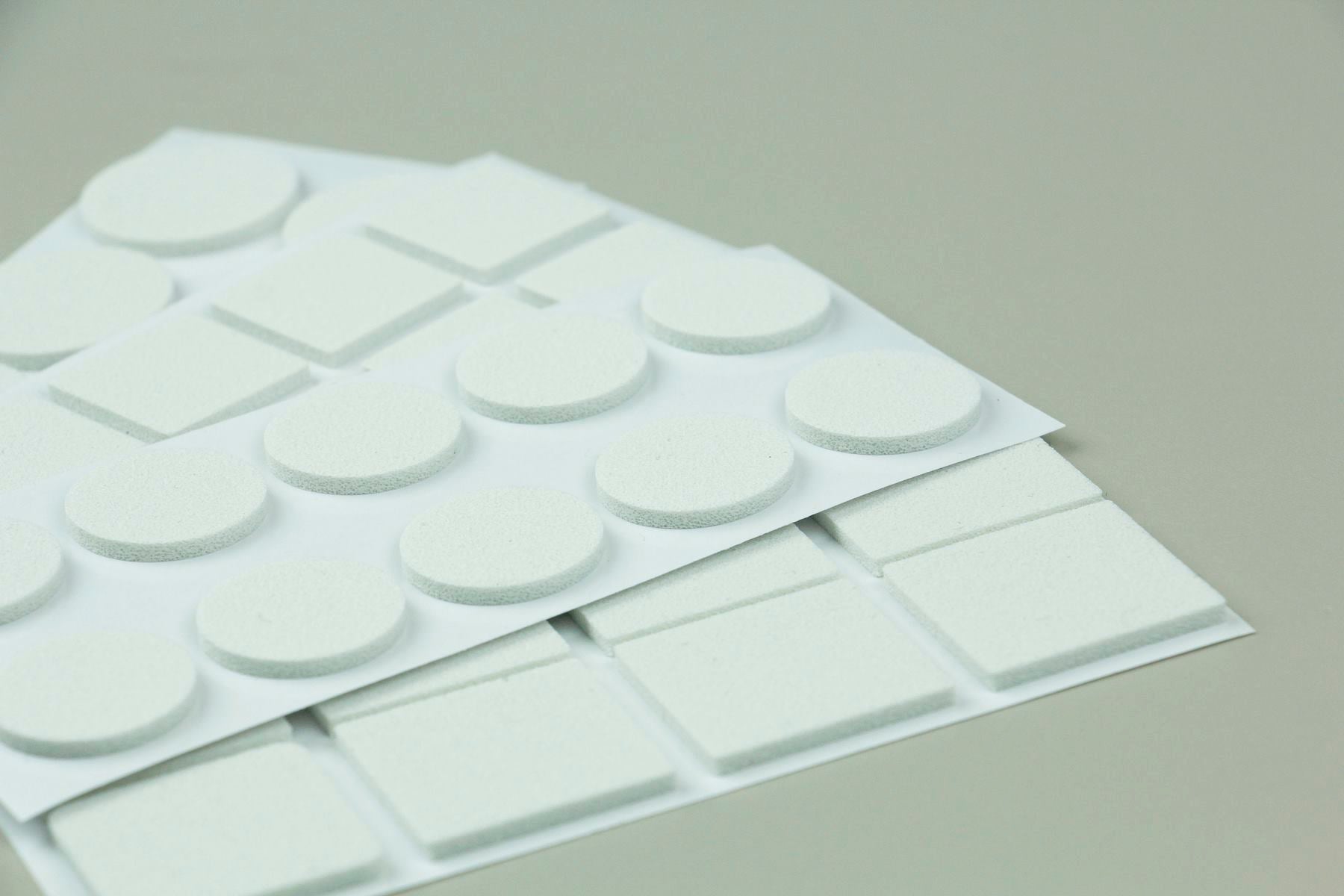 Furndiy Self-Adhesive Non-Slip Eva Pads for Chair & Seat Furniture Feet Pads Hardwood Floor Protection - Noise Stopper (White)