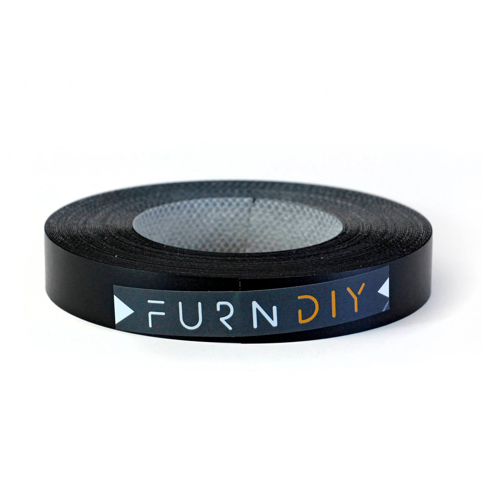 Roll of Pre-Glued Melamine Edgebanding Tape - Iron on Edgebanding (Black)