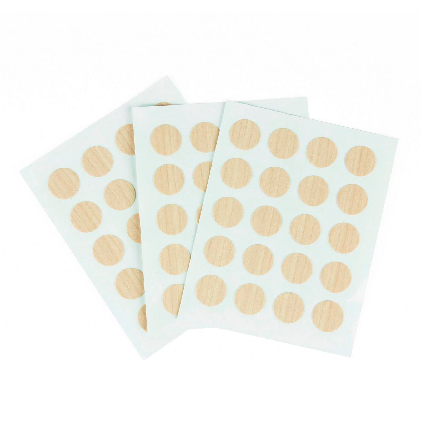 Furndiy Self-Adhesive Screw Cover Caps (Maple)