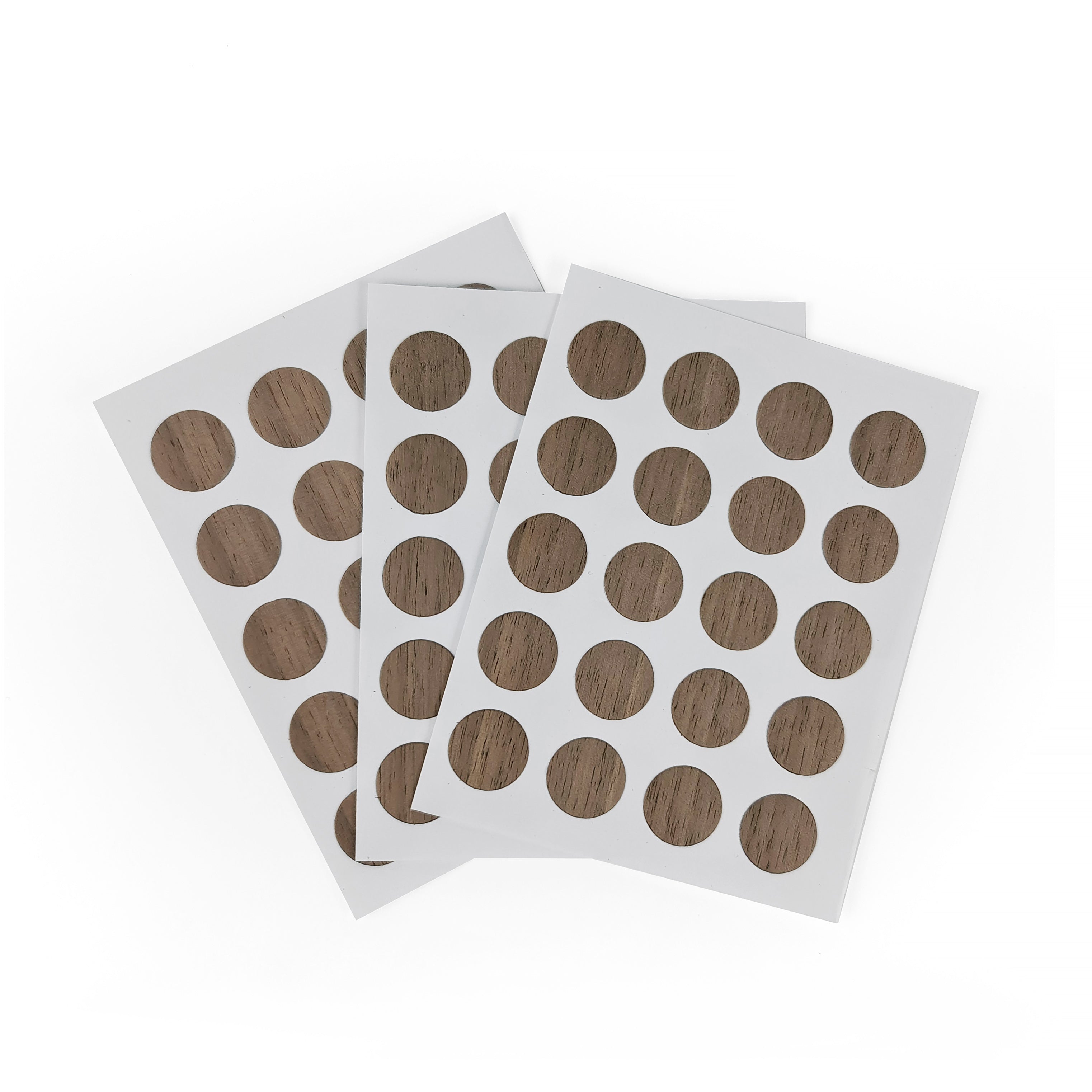 Self-Adhesive Real Wood Veneer Screw Cover Caps - Walnut