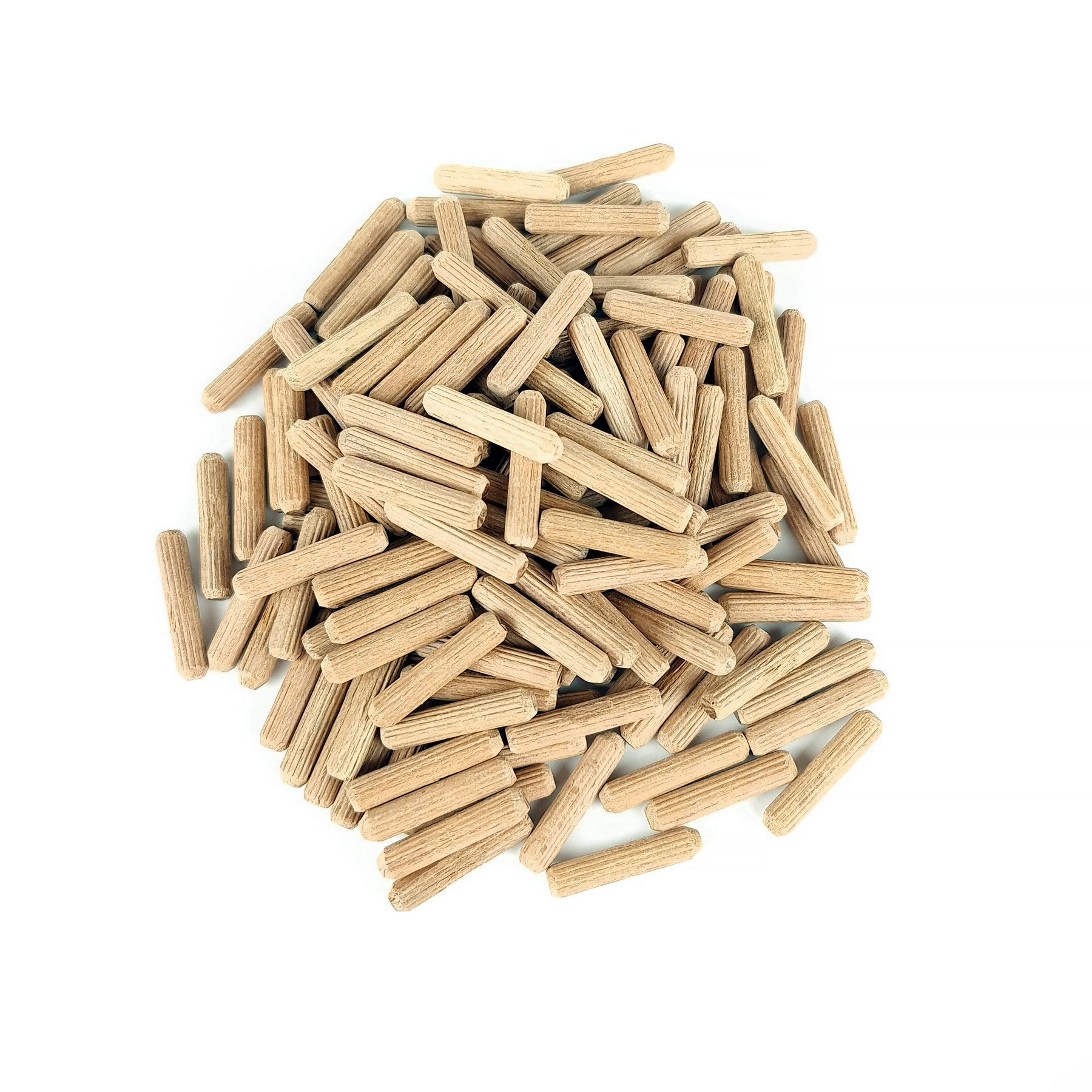 Wood Dowel Pins, Fluted | Easier Insertion Straight Grooved Pins, Craft, DIY, Carpentry (Beech)