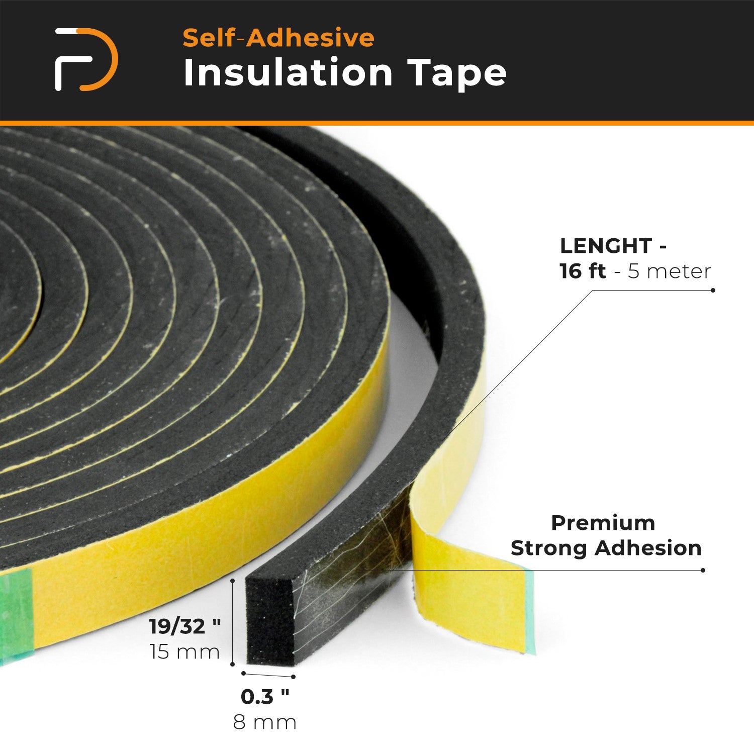Furndiy Insulation Tape, Weather Stripping Door Seal Strip for Doors and Windows, Sound Proof Door Seal, Weatherstrip, Air Conditioning Seal Strip