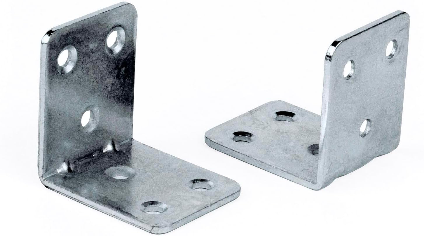 L Shape Metal Corner Connector | Furniture Corner Brace 4-Hole | Shelf Support Bracket (20Pcs, Metal)