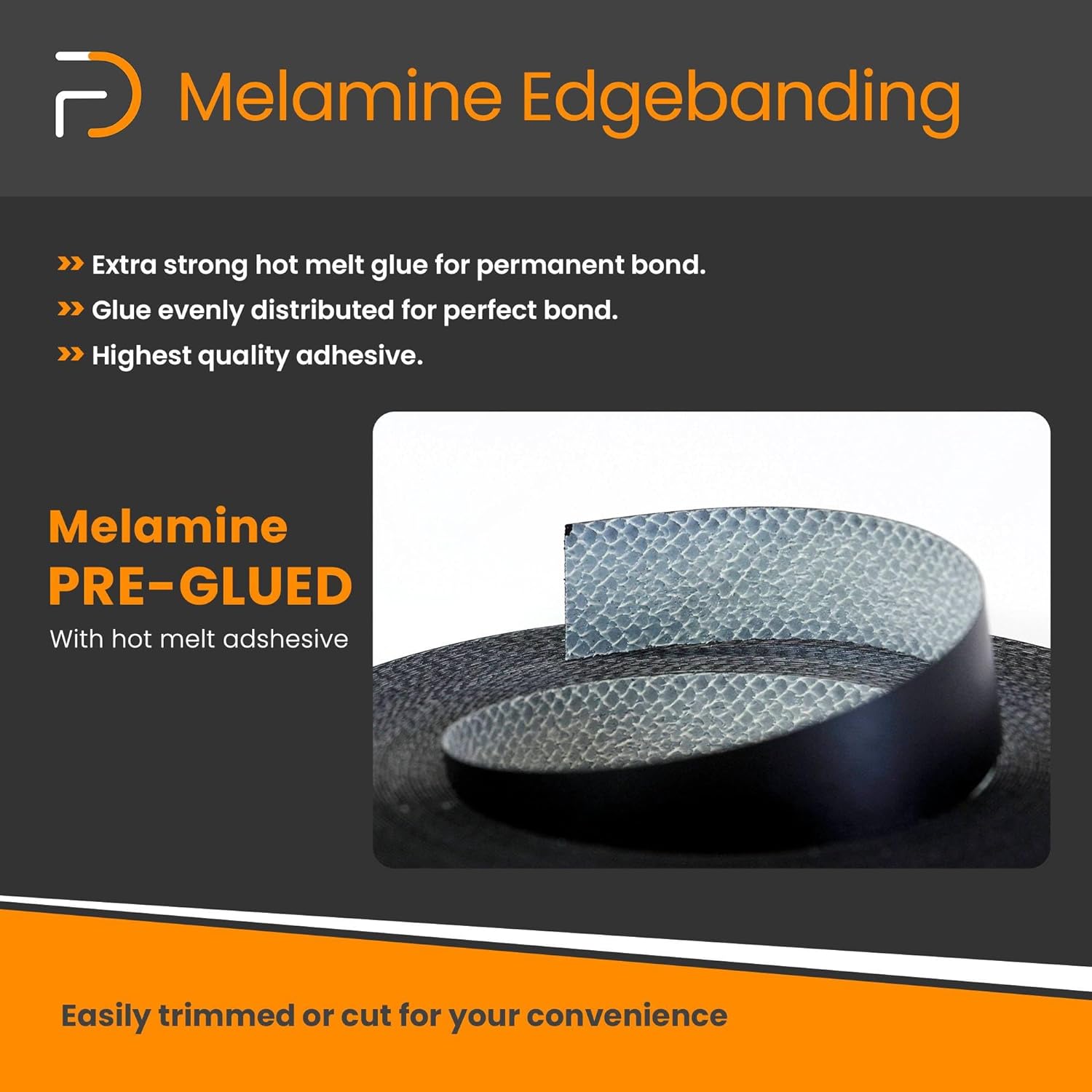Roll of Pre-Glued Melamine Edgebanding Tape - Iron on Edgebanding (Soft Walnut)