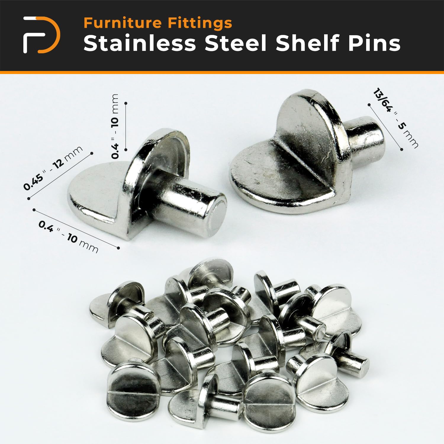 L Shaped Metal Shelf Pins | Shelf Support Pegs (100Pcs, Metal)