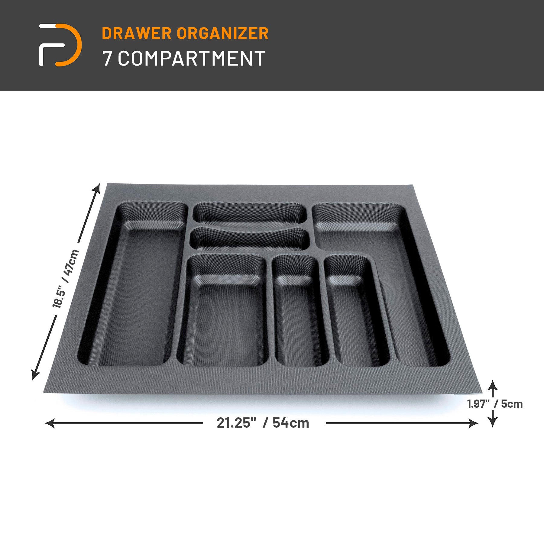 Furndiy Drawer Organizer Utensil Tray for Kitchen | Flatware and Cutlery Holder (6-7 Compartment)