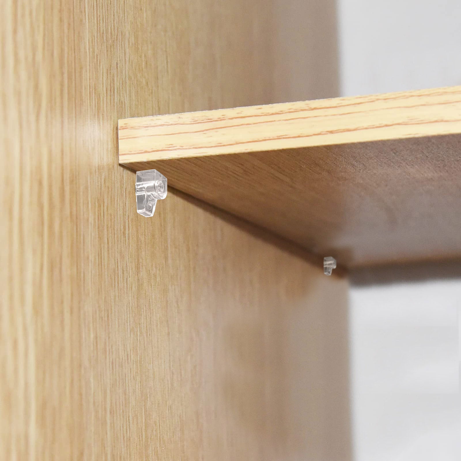 Metal Headed Crystal Shelf Support Pins | Shelf Holder Pins for Cabinet (100Pcs, Transparent)